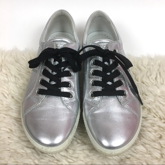 ecco silver shoes
